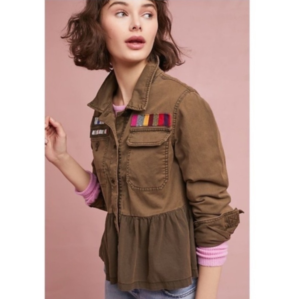 Anthropologie Peplum Military Jacket